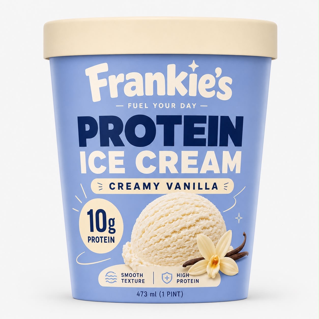Frankie's Protein Ice Cream pint — Creamy Vanilla, 20g protein